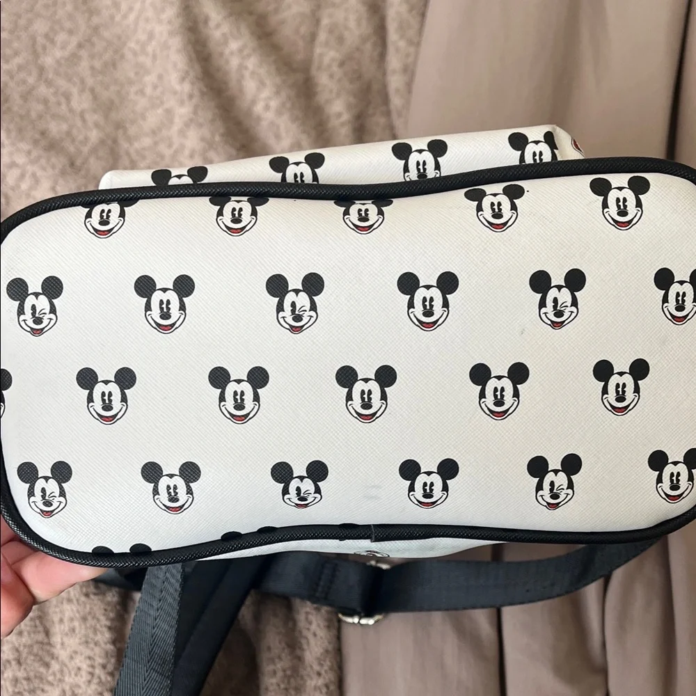 Loungefly White Mickey Mouse Pattern Mini Backpack